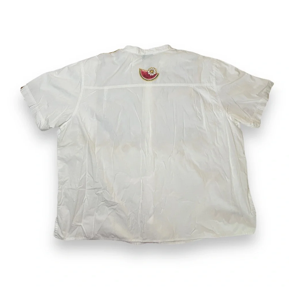 VTG Quacker Factory Watermelon Strawberry Button Up Short Sleeve‎ Shirt Size 3XL - Picture 3 of 8